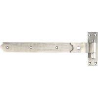 GateMate Stainless Steel Cranked Band & Hook on Plates 164mm x 18" x 450mm 2 Pack (419YV)