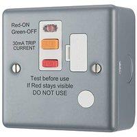 British General 13A Unswitched Metal Clad Passive RCD Fused Spur & Flex Outlet with White Inserts (420PM)