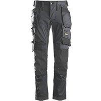 Snickers 6241 Stretch Trousers Grey/Black 35" W 32" L (421HH)