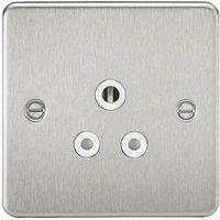 Knightsbridge 5A 1-Gang Unswitched Socket Brushed Chrome with White Inserts (422TY)