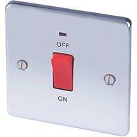 LAP 45A 1-Gang DP Cooker Switch Polished Chrome with LED (4233P)