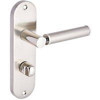 Smith & Locke Lyme Fire Rated WC Door Handles Pair Chrome / Brushed Nickel (423HY)