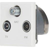 Contactum Media Modular Coaxial TV / FM & Satellite Socket White (423RP)
