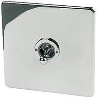 Crabtree Platinum 10AX 1-Gang 2-Way Toggle Switch Polished Chrome (42412)