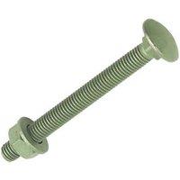 Timco Exterior Carriage Bolts Heat-Treated Steel Organic Green Coating M10 x 160mm 10 Pack (42471)
