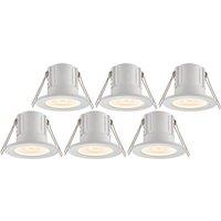 Saxby CosmosEco V3 Fixed Fire Rated LED Recessed Downlights White 6W 500lm 6 Pack (424RE)