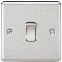 Knightsbridge 10AX 1-Gang 2-Way Light Switch Brushed Chrome (424TX)