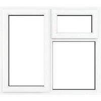 Crystal Left-Hand & Top Opening Clear Triple-Glazed Casement White uPVC Window 1190mm x 1190mm (425JM)