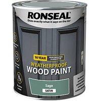 Ronseal 750ml Sage Satin Wood Paint (425VV)