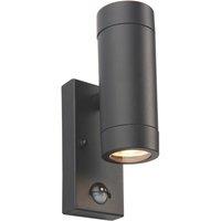 Saxby Odyssey Outdoor Twin Wall Light With PIR Sensor Satin Black (425VX)