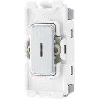 British General Nexus Metal Grid 20A Grid DP Key Switch Brushed Steel (426RF)