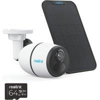 Reolink 2K Go Pro+64GB Solar-Powered White Wireless 1440p Indoor & Outdoor Bullet 4G Smart Security Camera (426VE)
