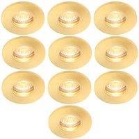 Electralite Yate Fixed Fire Rated Downlights Brass 10 Pack (426VJ)