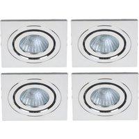 Spa Cali Adjustable Square Downlights Chrome 4 Pack (427VJ)