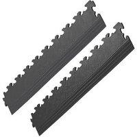 Garage Floor Tile Company X Joint Interlocking Edge Ramps Black 587mm x 90mm 2 Pack (428RV)
