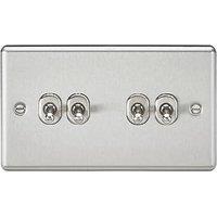 Knightsbridge 10AX 4-Gang 2-Way Light Switch Brushed Chrome (428TX)