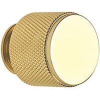 Elite Knobs & Handles Kensington Knurled Cabinet Knob Brushed Brass 25mm (429KK)