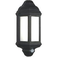 Saxby Halbury Outdoor LED Wall Light With PIR Sensor Matt Black 7W 500lm (429VX)