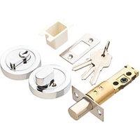 Security Solutions 1 Lever Polished Chrome Euro Locking Deadbolt Thumbturn Set 82mm Case - 60mm Backset (430KK)