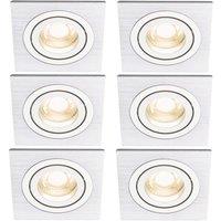 Inlight Pasto Adjustable Square Downlights Satin Nickel 6 Pack (430VJ)