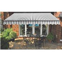 Greenhurst Kensington Easy-Fit Patio Awning Grey/White 3.5m x 2.5m (432HG)