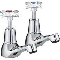 Bristan 5412 Cross Head Basin Pillar Taps Chrome 1 Pair (432JE)