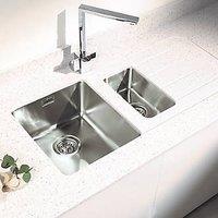 Metis Ice Kitchen Worktop with 1.5 Bowl Stainless Steel Sink 3050mm x 620mm x 15mm (432PH)