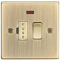 Knightsbridge 13A Switched Fused Spur with LED Antique Brass (433TY)