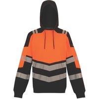 Regatta Hi-Vis X-Pro Overhead Hoodie Black/Orange Small 38" Chest (434YA)