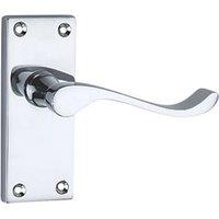 Smith & Locke Fire Rated Latch Door Handles Pair Polished Chrome (4376P)