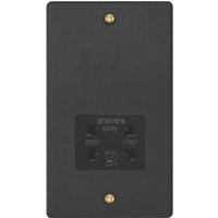 Varilight 2-Gang Dual Voltage Shaver Socket 115 / 230V Matt Black with Black Inserts (438YT)