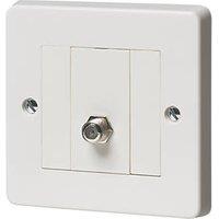 Crabtree Capital 1-Gang F-Type Satellite Socket White with Colour-Matched Inserts (44014)
