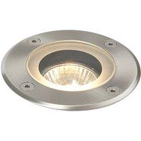 Saxby Pillar 105mm Outdoor Round Ground Light Brushed Stainless steel (440VY)