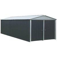 Yardmaster 9' 6" x 16' 6" (Nominal) Apex Metal Garage Grey (44193)