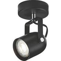 Knightsbridge Round 1-Light Single GU10 Wall & Ceiling Spotlight Matt Black (442GA)