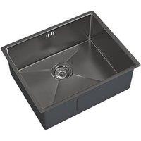 ETAL Elite 1 Bowl Stainless Steel Inset / Undermount Kitchen Sink Brushed Gun Metal 540mm x 205mm (442JL)