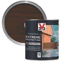 V33 2.5Ltr Dark Oak Satin Solvent-Based Exterior Wood Stain (442TL)
