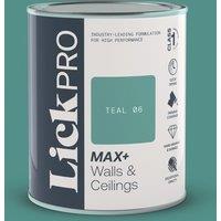 LickPro Max+ 1Ltr Teal 06 Matt Emulsion Paint (442TM)
