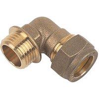 Flomasta Brass Compression Adapting 90 Male Elbow 15mm x 1/2" (44344)