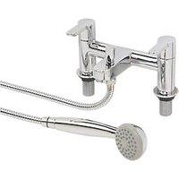 Swirl Elevate Deck-Mounted Dual Lever Bath/Shower Mixer Tap Chrome (44405)