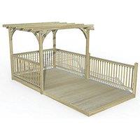 Forest Ultima 16' x 8' (Nominal) Flat Pergola & Decking Kit with 4 x Balustrades (2 Posts) (444FL)