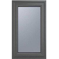 Crystal Right-Hand Opening Obscure Triple-Glazed Casement Anthracite on White uPVC Window 610mm x 1190mm (444JN)