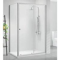 Triton Neo Six Framed Rectangular Sliding Door Shower Enclosure Chrome 1100mm x 760mm x 1850mm (444TK)