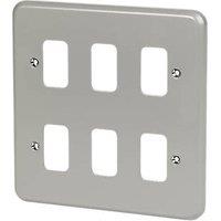 MK Grid Plus 6-Module Grid Faceplate Grey (44577)