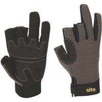 Site 3-Finger Framer Performance Gloves Grey/Black Large (445FR)