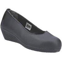 Amblers FS107 Size 3 Womens Black Steel Toe Cap Slip-On High Heel Safety Shoes (445JV)