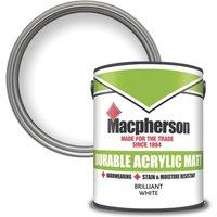 Macpherson 5Ltr Brilliant White Matt Emulsion Wall & Ceiling Paint (445TA)
