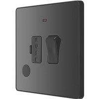 British General Evolve 13A Switched Fused Spur with LED Black Chrome (446PX)