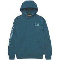 CAT Trademark Banner Hooded Sweatshirt Sweat Shirts Blue Medium 38 Chest (446XK)