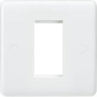 Knightsbridge Curved Edge 1-Module Modular Faceplate White (448YA)